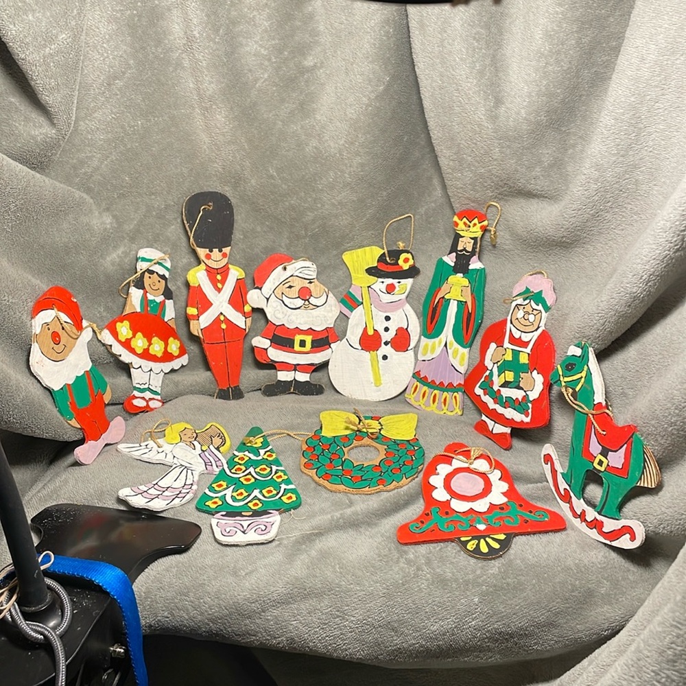 One dozen Hand painted Christmas Ornaments Handcrafted in North Carolina!